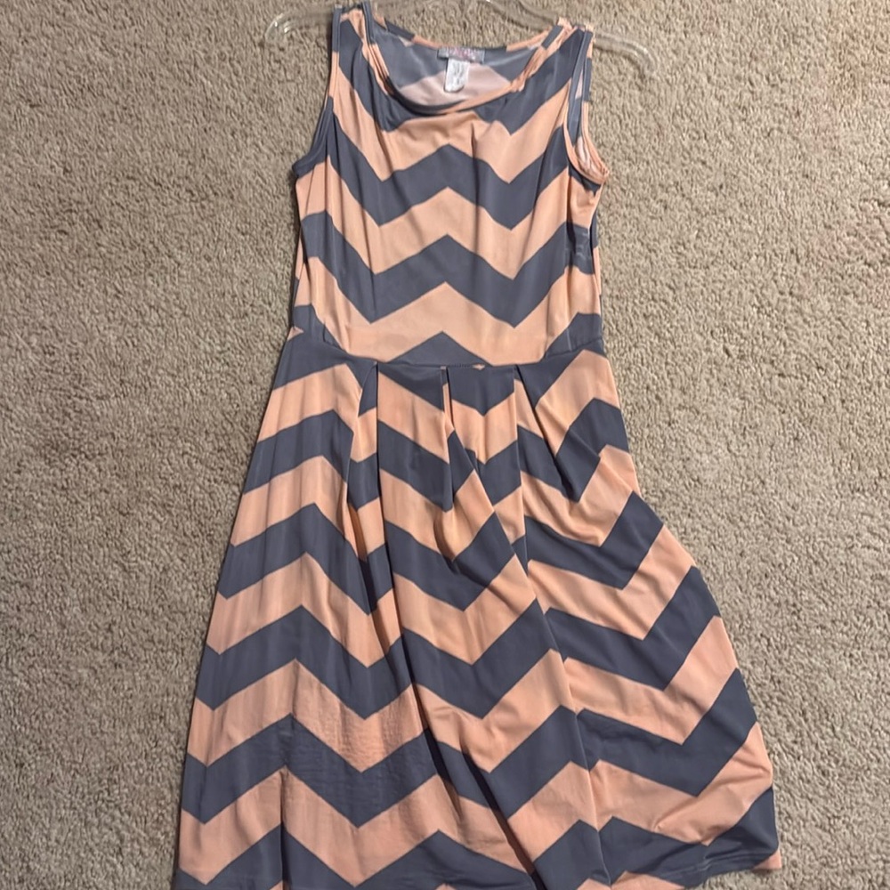 Pink and Gray chevron dress